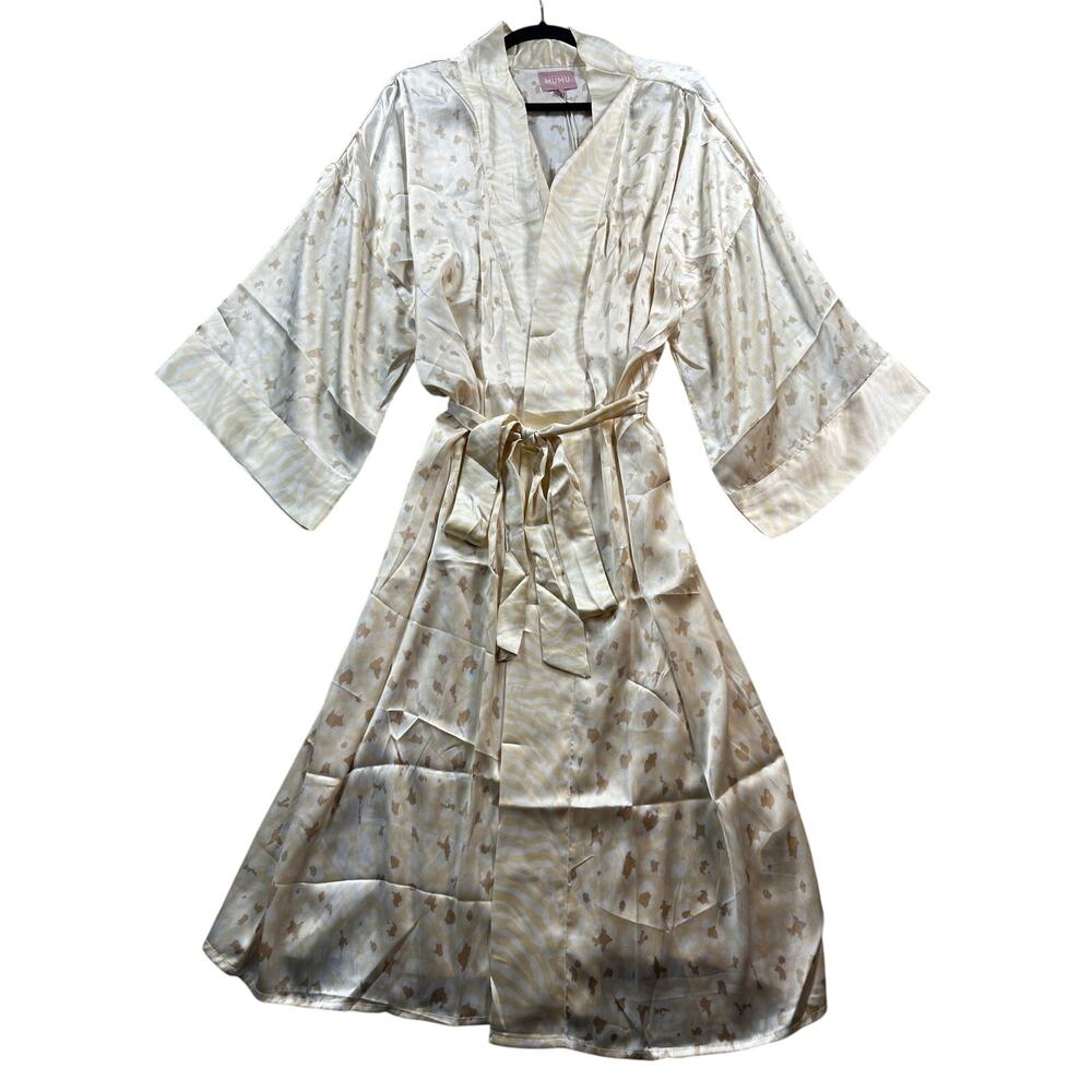 Show Me Your Mumu Harlow Robe Neutral Animal Print O/S NWT - Picture 5 of 9
